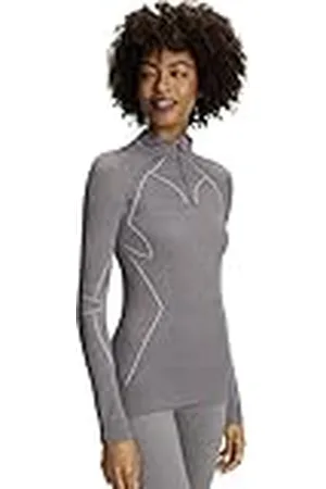 Falke Wool-Tech High Zip Neck W L/S SH lana hilo funcional secado rápido calida 1 pieza, Capa de base superior Mujer, , XL