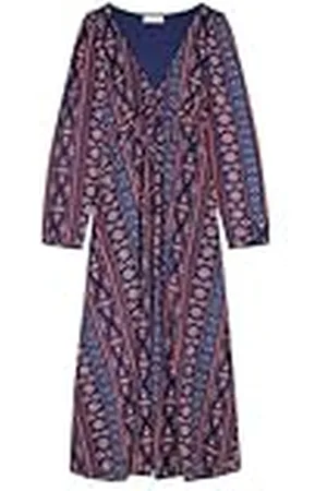 Springfield SPRINGFILED, Mujer, Vestido Midi Flores Cenefa Vertical, Navy, L
