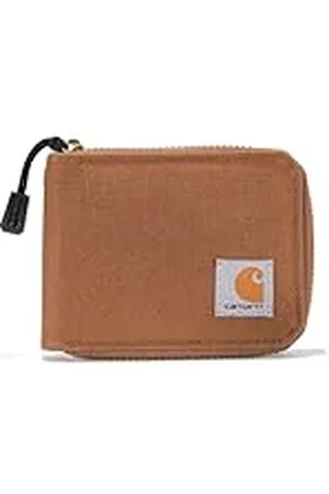 Carhartt Cartera de Lona Casual con Cremallera para Hombre, Duradera, marrón, Talla única, marrón