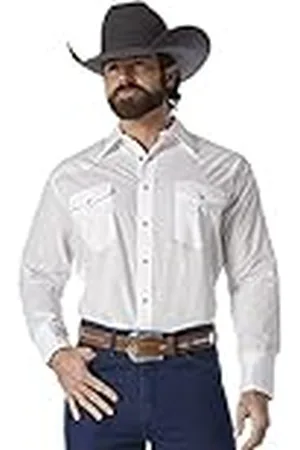 Wrangler Deporte occidental manga larga camisa hombres, , X-grande