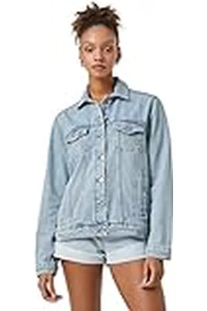 Koton Chaqueta Vaquera con Cuello de Camisa y Manga Larga con Detalle, , 50 para Mujer