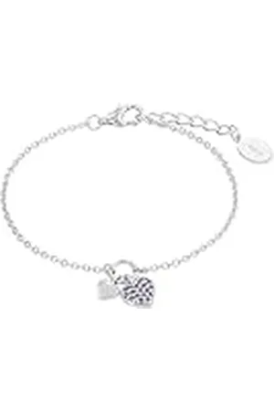 QS by s.Oliver Pulsera de plata de ley 925 joyería del brazo de los niños de las muchachas, con zirconia cúbico synth., 14+2 cm, plata, corazón, Viene en caja de regalo de la joyería