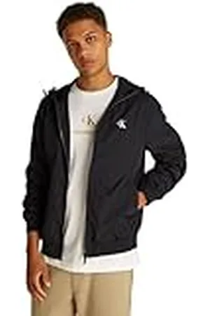 Calvin Klein Cortavientos Hombre Nylon Hooded ligero, Negro (Ck Black), XL