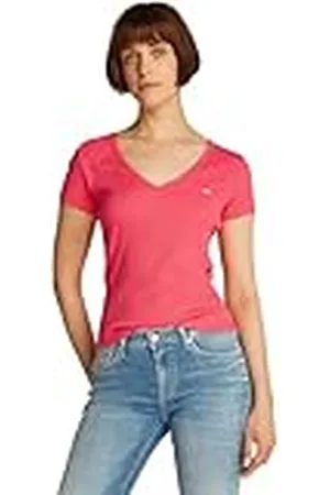 Tommy Hilfiger Tjw Slim Essential Rib V SS Dw0dw17385, Camisetas de Punto de Manga Corta Mujer, , XS