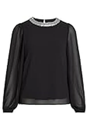 VILA Viwilly L/S O-Neck Top/Ka Blusa de Manga Larga, , 40 Mujeres
