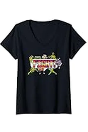 Teenage Mutant Ninja Turtles Mujer TMNT Retro Videojuego Lucha Leonardo Shredder & Co Camiseta Cuello V