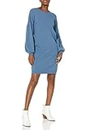 THE DROP Vestido sudadera Aiko para mujer, con mangas abullonadas, L (color )