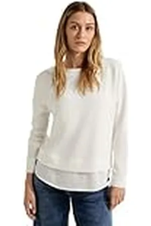 CECIL B320559 Camiseta de Manga Larga 2 en 1, Vanilla White, L para Mujer