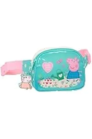 Safta Peppa Pig Pretty Flowers - Riñonera Infantil Niño, Ideal para Jóvenes y Niños de Diferentes Edades, Cómoda y Versátil, Calidad y Resistencia, 14x4x11 cm