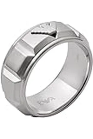 Emporio Armani Anillo Para Hombre Sentimental, Longitud: 25mm, Altura: 9.5mm, Ancho: 25mm Anillo De De Acero Inoxidable, EGS2908040