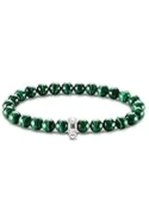 Thomas Sabo Pulsera con dijes piedras verdes plata de ley 925 X0284-475-6-L15