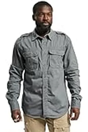 Brandit Vintage Shirt Long Sleeve, color: charc grey, size: 7XL