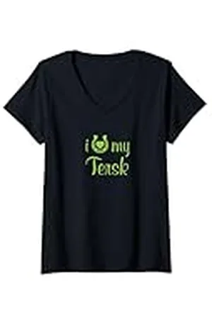 Hip Mujer Entrenador de equitación «I Love My Tersk Horse Equestrian Show» Camiseta Cuello V