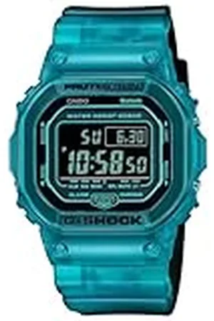 Casio Reloj Cuarzo Hombre 42.80mm con dial Digital Negro y Correa de Plastic/Resin Bracelet Turquoise DW-B5600G-2ER