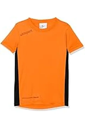 Uhlsport Essential MC Camiseta de Juego Manga Corta, Hombre, Naranja Fluor/Negro, 116