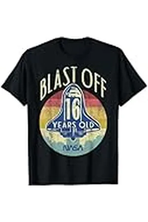 Nasa Space Shuttle Blast Off 16th Birthday Retro Retrait Camiseta