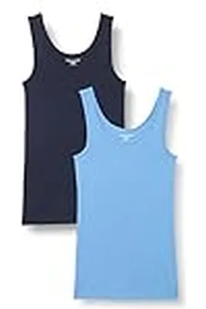 Amazon Camiseta Ajustada sin Mangas Mujer, Pack de 2, , L