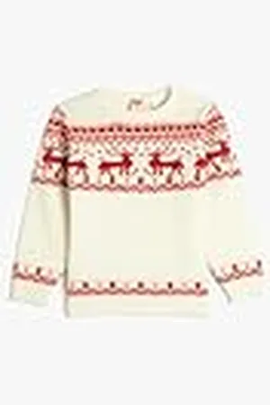 Koton Sweater Deer Patterned Round Collar Soft Touch, suéter niñas, Design(0D1)