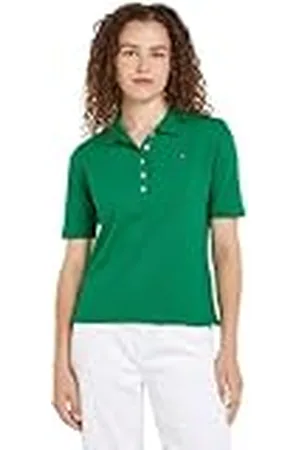Tommy Hilfiger 1985 REG Pique Polo SS WW0WW37820 Polos de Manga Corta, , XXL para Mujer