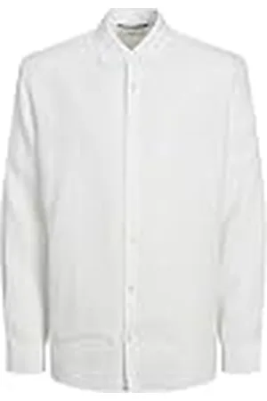 JACK & JONES Jprcclawrence-Camiseta de Lino L/S Sn Camisa de Manga Larga, , M para Hombre