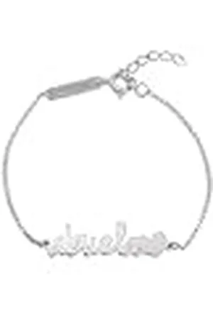 SINGULARU Pulsera Abuela Heart. de Ley 925 con Acabado Baño de Rodio y Palabra Abuela. Joyas para Mujer