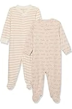 Amazon Pelele de algodón orgánico con pies para Dormir y Jugar (Anteriormente Amazon Aware) Unisex Bebés, Pack de 2, , 0 Meses