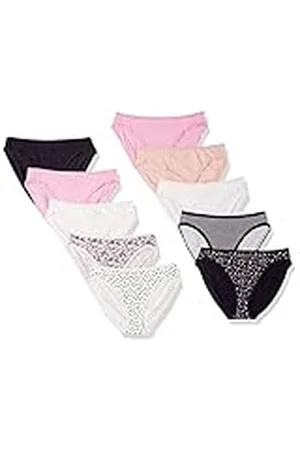 Amazon Ropa Interior de algodón con Pernera Alta (Disponible en Tallas Grandes) Mujer, Pack de 10, , 46