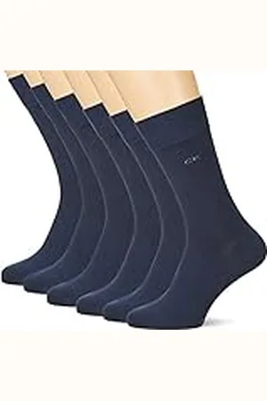 Calvin Klein Crew Sock, Azul (Navy), 39-42 (Pack de 6) para Hombre