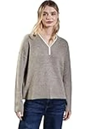 Street one A303085 Jersey con Cuello en V, Breezy Beige Mel, 44 para Mujer