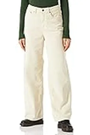 JJXX Jxgelly Wide Cord HW Pant Sn Pantalón, Color Blanco, 28W / 32L Mujeres