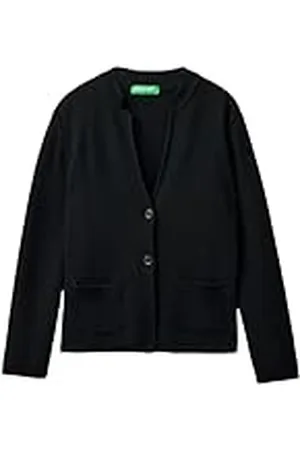 Benetton Chaqueta M/L 1235d6934, Negro 700, S para Mujer