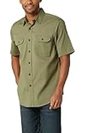 Wrangler Short Sleeve Classic Woven Shirt Camisa Abotonada, Olivino, M para Hombre
