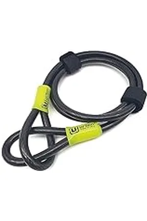 Urban UR462M Resistente Cable Antirrobo Bicicleta Acero Trenzado ø10mm, 120cm, Flexible, Cadena Cable Seguridad Ruedas Casco Moto, Doble Lazo, Multifunción, Universal para Scooter, Bici Eléctrica