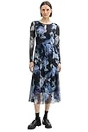 TOM TAILOR 1043038 Vestido, 36558-Diseño artístico de Acuarela, 42 para Mujer