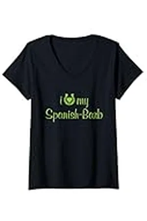 Hip Mujer Entrenador ecuestre I Love My Spani-Barb Horse Camiseta Cuello V
