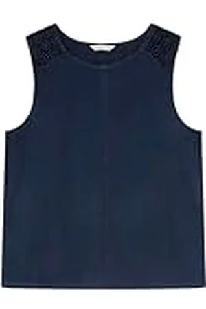 Springfield Camiseta con Encaje de Ganchillo insertado en los Hombros y en el Centro Delantero Crochet Flores, , XL para Mujer