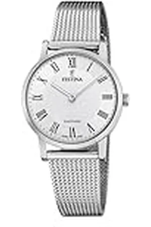 Festina Reloj Mujer F20015/4 Swiss Made Caja de Acero Inoxidable 316l Plateado Correa de Acero Inoxidable 316l Plateado