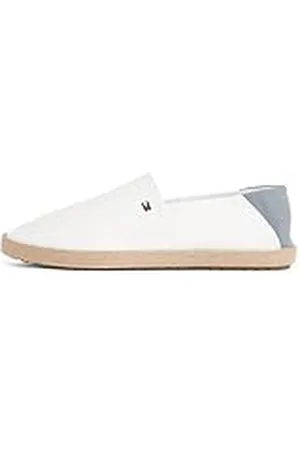 Tommy Hilfiger Alpargatas Hombre Core Textile con logotipo, Blanco (Ecru), 41