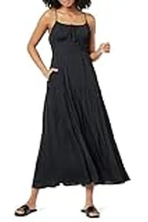 THE DROP Tavia Tie-Front Tiered Maxi Dress Vestido Largo, , 3XL Grande