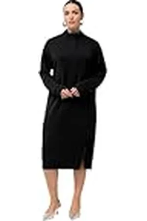 Ulla Popken Vestido de Sudadera con Cuello Alto, , 52-54 para Mujer