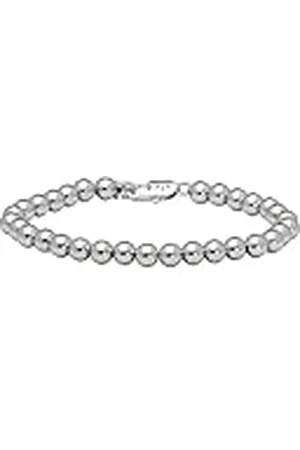 Armani Exchange Pulsera de Cuentas para Hombre de latón en tono plateado, AXG0118040