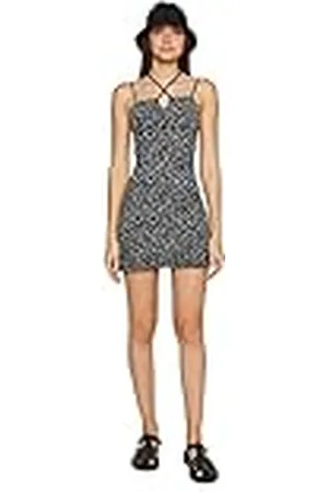 Koton Mini Vestido Floral con Tirantes. Detalle Recortado, , XS para Mujer