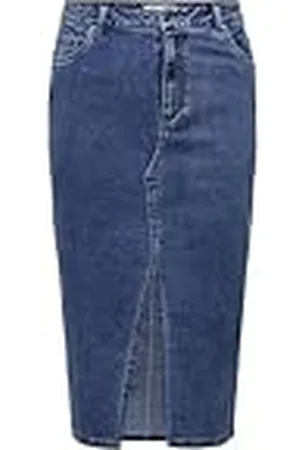 ONLY Carsiri Front Slit Skirt Dnm Gua Noos Falda, , 48 Mujeres