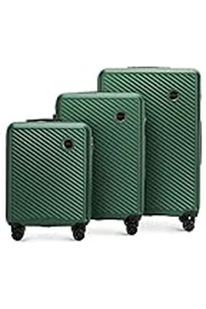 Wittchen Maleta de Viaje Equipaje de Mano Maleta de Cabina Maleta de ABS con 4 Ruedas giratorias Cerradura de combinación Asa telescópica Circle Line Set 3 Maletas