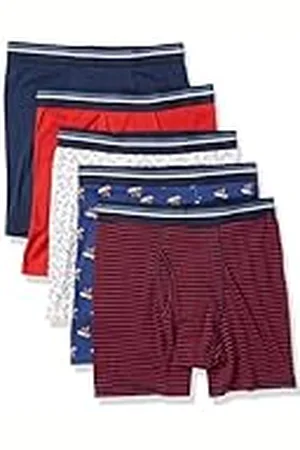 Amazon Cómodo Calzoncillo Bóxer de Algodón sin Etiquetas Hombre, Pack de 5, , XXL