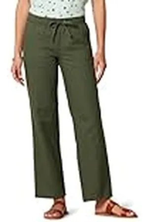 Amazon Pantalón de Pierna Ancha con Cordón Ajustable en Mezcla de Lino (Disponible en Tallas Grandes) Mujer, , XXL