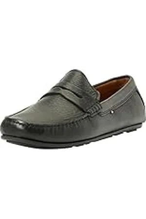 Tommy Hilfiger Mocasín de Piel para Hombre Casual Leather Driver, (Black), 44
