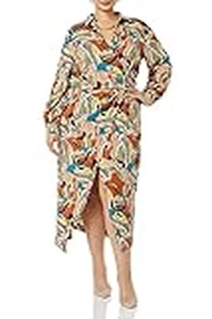 TEREA Vestido largo cruzado Raina para mujer, detalle drapeado, , XS