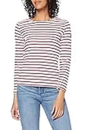 Armor.lux Lesconil-Marinera para Mujer Camiseta, Blanco/Braise, M