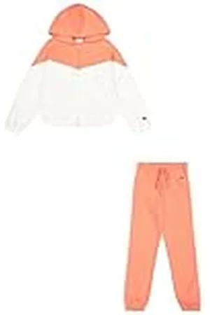Champion Legacy Script Shop G (405046) -Ultra-Light Soft Compact Powerblend Fleece Color Block Hooded Chandal Bebe, , 3-4 años para Niñas